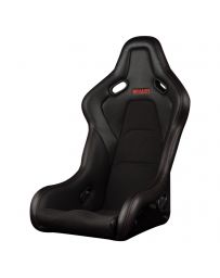 BRAUM FALCON-S Series Fixed Back Bucket Composite Seat (Red Cloth Alcantara Inserts Black Stitching) - Priced Per Seat