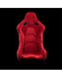 BRAUM FALCON-S Series Fixed Back Bucket Composite Seat (Red Alcantara Black Stitching Black Glitter Composite) - Priced Per Seat