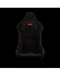 BRAUM FALCON-S Series Fixed Back Bucket Composite Seat (Black Alcantara Red Stitching Red Glitter Composite) - Priced Per Seat