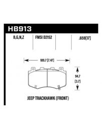 Hawk Performance HPS 5.0 Disc Brake Pad Jeep Grand Cherokee Front 2018-2020