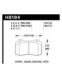 Hawk Performance HPS 5.0 Disc Brake Pad Jeep Grand Cherokee Rear 2018-2020