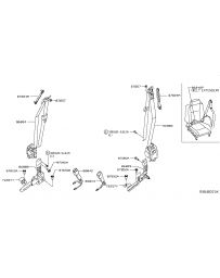 Nissan OEM 87850-7990B Bolt Seat Belt