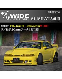 326POWER Buri Wide Nissan S14 Zenki Over Fenders - Front Fenders (1 Pair)