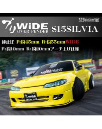 326POWER Buri Wide Nissan S15 Over Fenders - Front & Rear Fenders