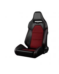 BRAUM VIPER-X Series Sport Reclinable Seats (Black Leatherette Red Houndstooth) - Priced Per Pair