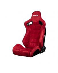 BRAUM ELITE Series Sport Reclinable Seats (Red Suede White Stitching) - Priced Per Pair