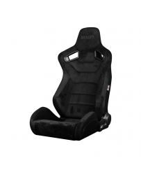 BRAUM ELITE Series Sport Reclinable Seats (Black Suede Grey Stitching) - Priced Per Pair