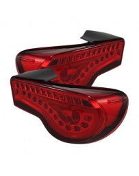 Toyota GT86 Spyder Chrome/Red Fiber Optic LED Tail Lights
