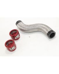 Kameari Stainless Mesh Radiator Lower Hose & Band Set Red - S30 L28