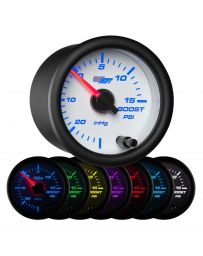 GlowShift White 7 Color 15 PSI Boost/Vacuum Gauge