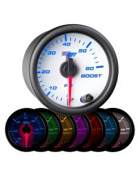 GlowShift White 7 Color 60 PSI Boost Gauge