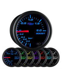 GlowShift Black 7 Color BAR Boost/Vacuum Gauge