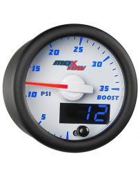 GlowShift White & Blue MaxTow 35 PSI Boost Gauge