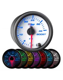 GlowShift White 7 Color 35 PSI Boost Gauge