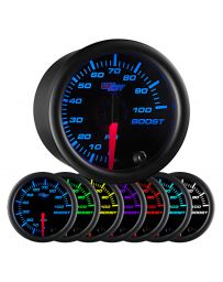 GlowShift Black 7 Color 100 PSI Boost Gauge