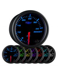 GlowShift Black 7 Color 35 PSI Boost Gauge