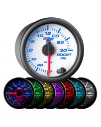 GlowShift White 7 Color 30 PSI Boost/Vacuum Gauge