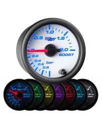 GlowShift White 7 Color BAR Boost/Vacuum Gauge