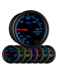 GlowShift Black 7 Color 45 PSI Boost/Vacuum Gauge