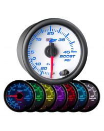 GlowShift White 7 Color 45 PSI Boost/Vacuum Gauge