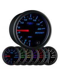 GlowShift Black 7 Color 20 PSI Boost Gauge