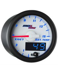 GlowShift White & Blue MaxTow 1500° F Pyrometer EGT Gauge