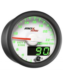 GlowShift White & Green MaxTow 2200° F Exhaust Gas Temperature Gauge