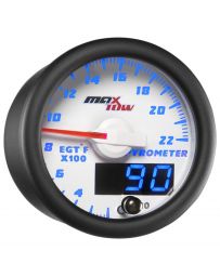 GlowShift White & Blue MaxTow 2200° F Exhaust Gas Temperature Gauge