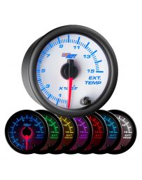 GlowShift White 7 Color 1500° F Pyrometer EGT Gauge