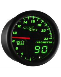 GlowShift Black & Green MaxTow 2200° F Exhaust Gas Temperature Gauge