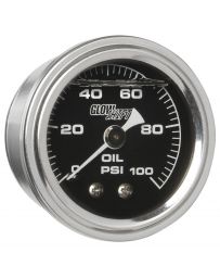 GlowShift Liquid Filled Black Mechanical Oil Pressure Gauge