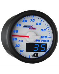 GlowShift White & Blue MaxTow Oil Pressure Gauge