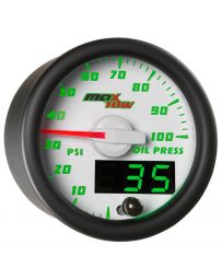 GlowShift White & Green MaxTow Oil Pressure Gauge