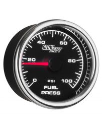 GlowShift 2-5/8" Black & White Racing 100 PSI Fuel Pressure Gauge
