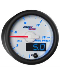 GlowShift White & Blue MaxTow 15 PSI Fuel Pressure Gauge