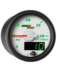 GlowShift White & Green MaxTow 30 PSI Fuel Pressure Gauge