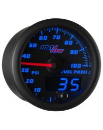 GlowShift Black & Blue MaxTow 100 PSI Fuel Pressure Gauge