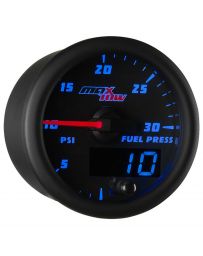 GlowShift Black & Blue MaxTow 30 PSI Fuel Pressure Gauge