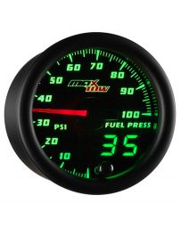 GlowShift Black & Green MaxTow 100 PSI Fuel Pressure Gauge