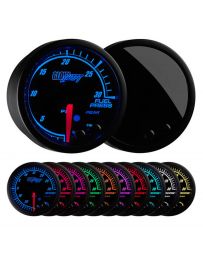 GlowShift Elite 10 Color 30 PSI Fuel Pressure Gauge