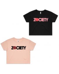 Zociety Rose Crop Tee - Black Pink