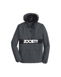 ZOCIETY ZIPPED POCKET ANORAK JACKET - GRAY