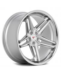 FERRADA CM1 Machined Silver with Chrome Lip (20" x 10", +40 Offset, 5x120.65 Bolt Pattern, 72.56mm Hub)