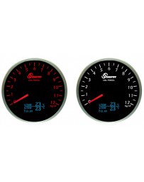 370z Sgear Imperial Electronic All In One Oil Pressure / Water & Oil Temp / Voltage Gauge - Red & White OLED 60mm