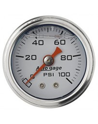 370z AutoMeter Liquid Filled Mechanical Fuel Pressure Gauge 100 PSI - 1.5" White