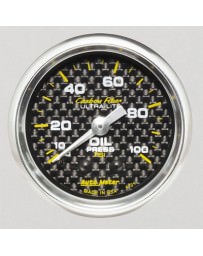 370z AutoMeter Carbon Fiber Mechanical Oil Pressure Gauge 100 PSI - 52mm