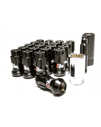 370z Project Kics R40 Iconix Black Lug Nuts with Locks and with Black Plastic Caps, M12x1.5