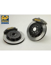 350z AP Racing 4-Piston Rear Iron Hat Slotted RT Big Brake Kit - Competition Gray Calipers
