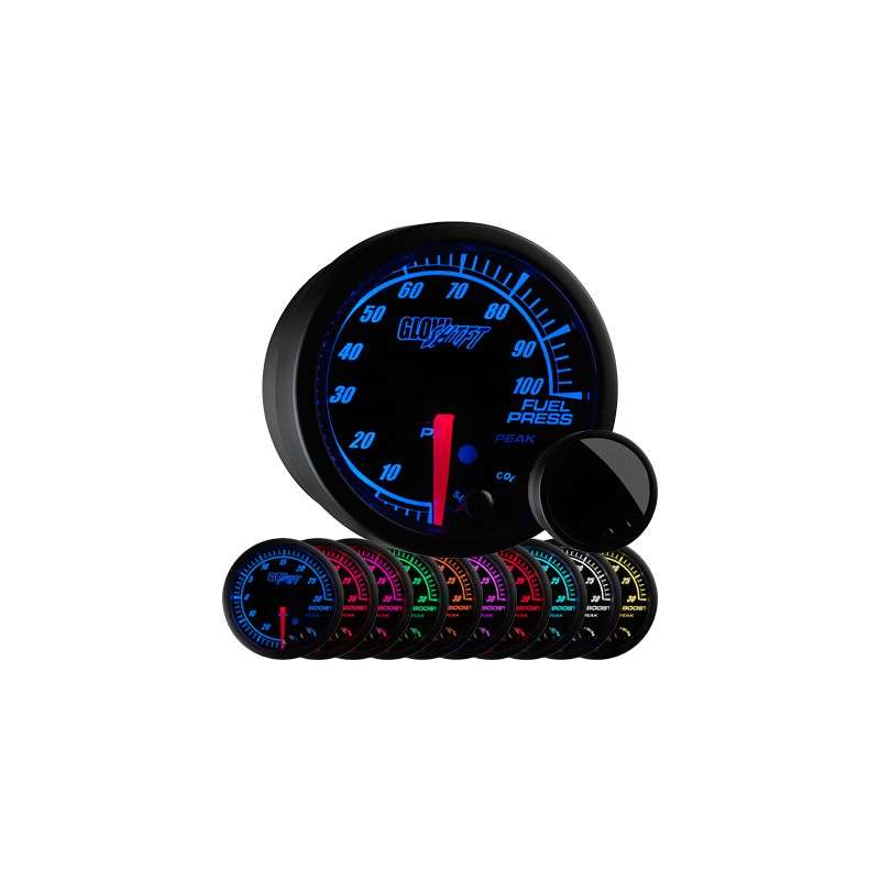 350z GlowShift Elite 10 Color 100 PSI Fuel Pressure Gauge