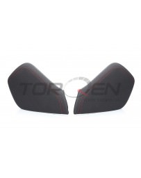 370z Nissan OEM Center Console Knee Pads with Red Stitch RH + LH 